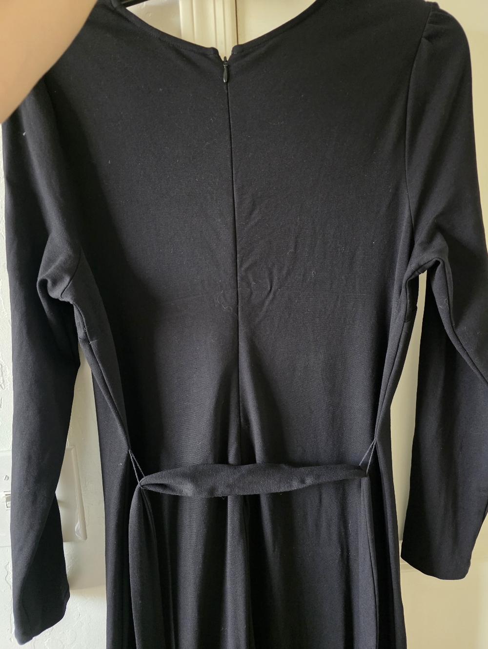 Boden Black Bella Ponte Midi Dress with Waist Tie Detail Size 16 - Picture 7 of 9